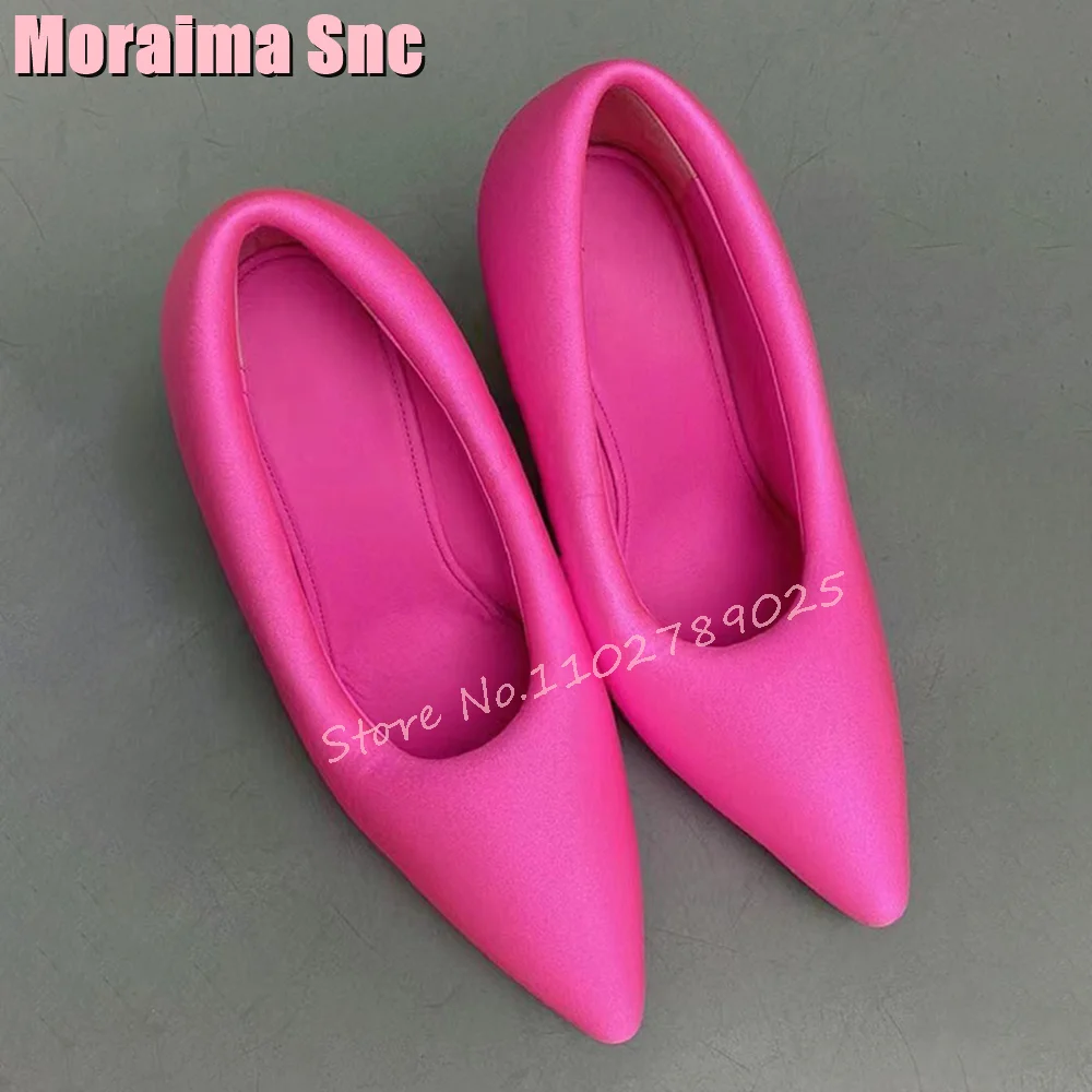 

Soft Upper Pointed Toe Pumps Shallow Stiletto High Heels Sexy Ladies Party Dress Shoes Summer Rosy Red Solid Slip On Fashion New