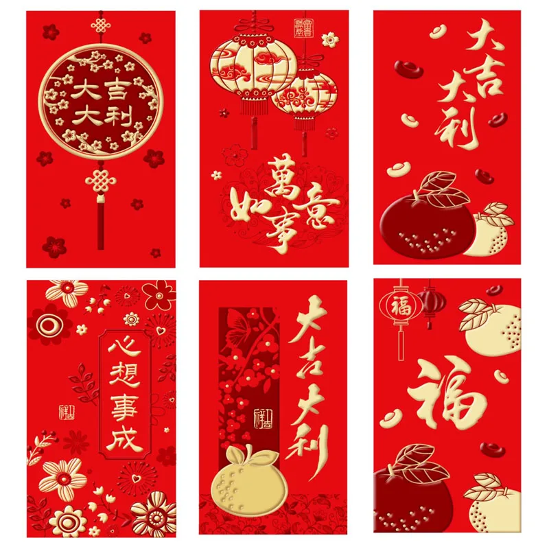 

30pcs 2023 Chinese New Year Red Envelopes Lucky Money Bag Hot Stamping Spring Festival Birthday Red Gift Envelope Wedding Supply