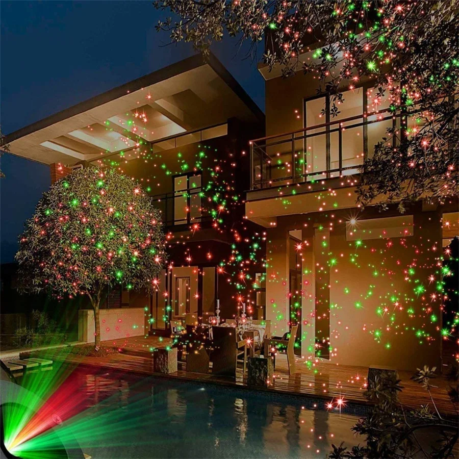 New Outdoor Red Green Holiday Proiezione Light Christmas Laser Show Garden Full Sky Star Laser Led Disco Ball Stage Lampade Da Prato
