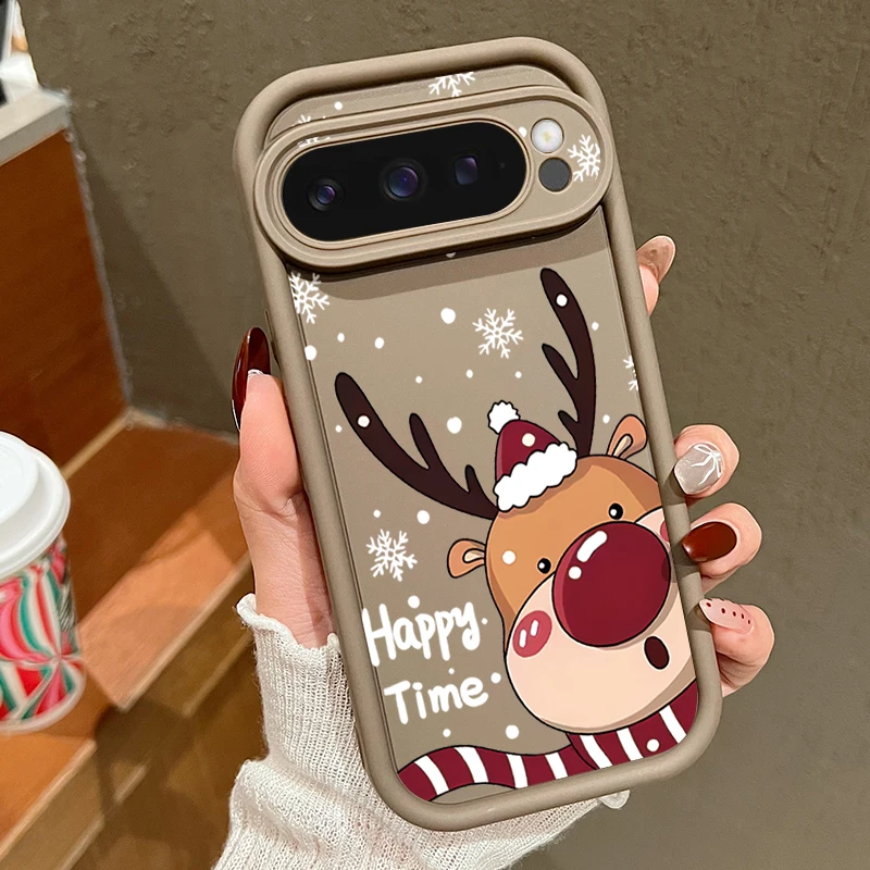 Christmas Deer Pattern Shockproof Silicone Phone Case - Soft Protective Cover