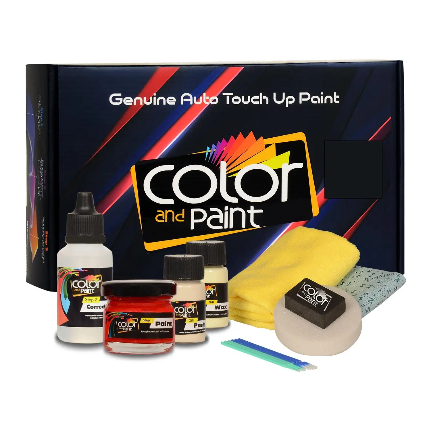 

Color and Paint compatible with Chrysler Automotive Touch Up Paint - JET BLACK MICA - RXC - Basic Care