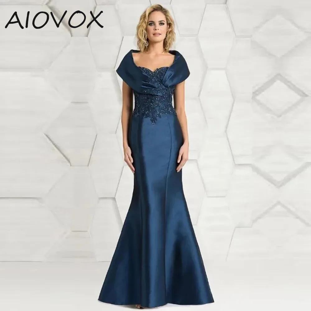 

AIOVOX Modern Mother Of the Bride Dresses Elegant Sweetheart Mermaid Formal Occasion Dress Floor-Length Sequined فساتين الحفلات