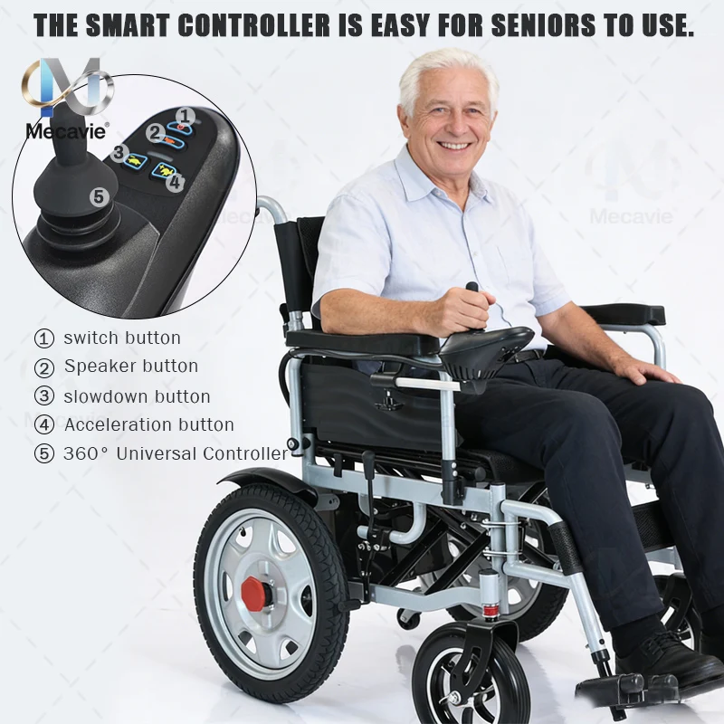 2026 NUOVI Arrivi Elettrico Pieghevole Sedia a Ruote Portatile di Tendenza Disabili Scooter Elettrico Sedia a Ruote Elettrica Walker Rollator