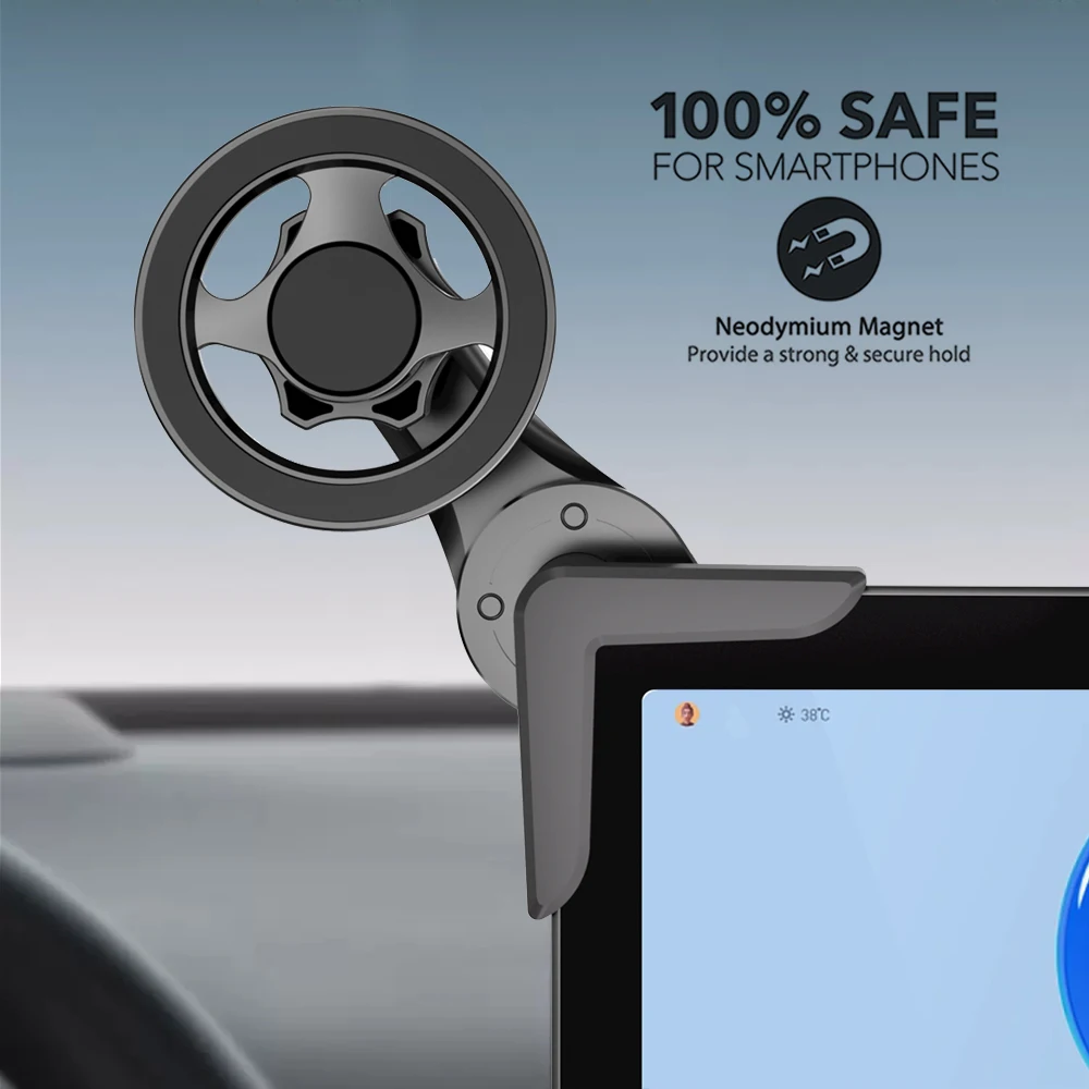Auto-montierter Bildschirm, magnetischer Handyhalter, 360-Grad-freie Drehung, faltbare Halterung, verwendet für Auto-Elektrofahrzeuge
