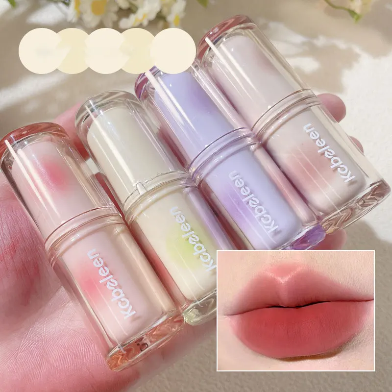 

Matte Velvet Lipstick Lip Glaze Transparent Glass Waterproof Lasting Natural Nude Lipgloss Lips Cosmetics Cute Girl Makeup
