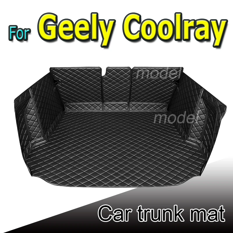 

For Geely Coolray 2019 2020 2021 2022 Car Boot Mat Rear Trunk Liner Cargo Leather Floor Carpet Tray Protector Accessories Mats