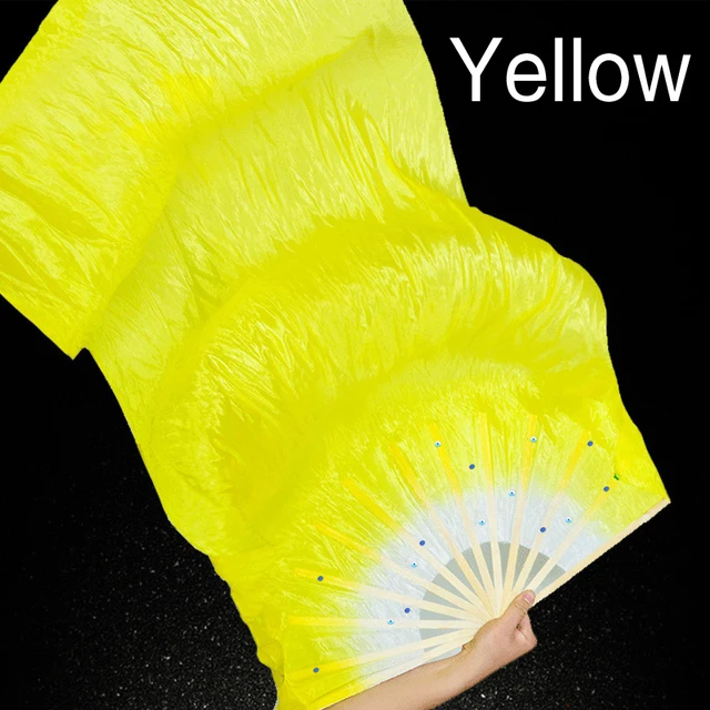 QAOlDH 2pcs 1.5M Silk Belly Dance Fan National Dance Dancing Long