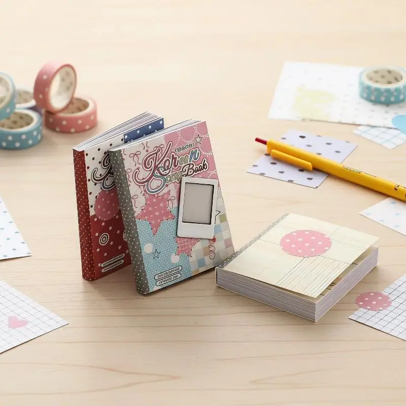 Blocco di Carta per Scrapbooking Kawaii | 120 fogli di carta con motivi a pois e stelle | Perfetto per la creazione di diari, la realizzazione di biglietti fai-da-te e l'artigianato artistico - immagine 2