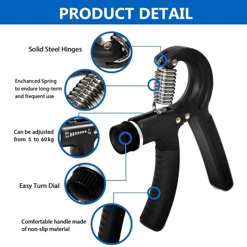 Ergonomic Spring Grip Wrist & Arm Strength Training Device