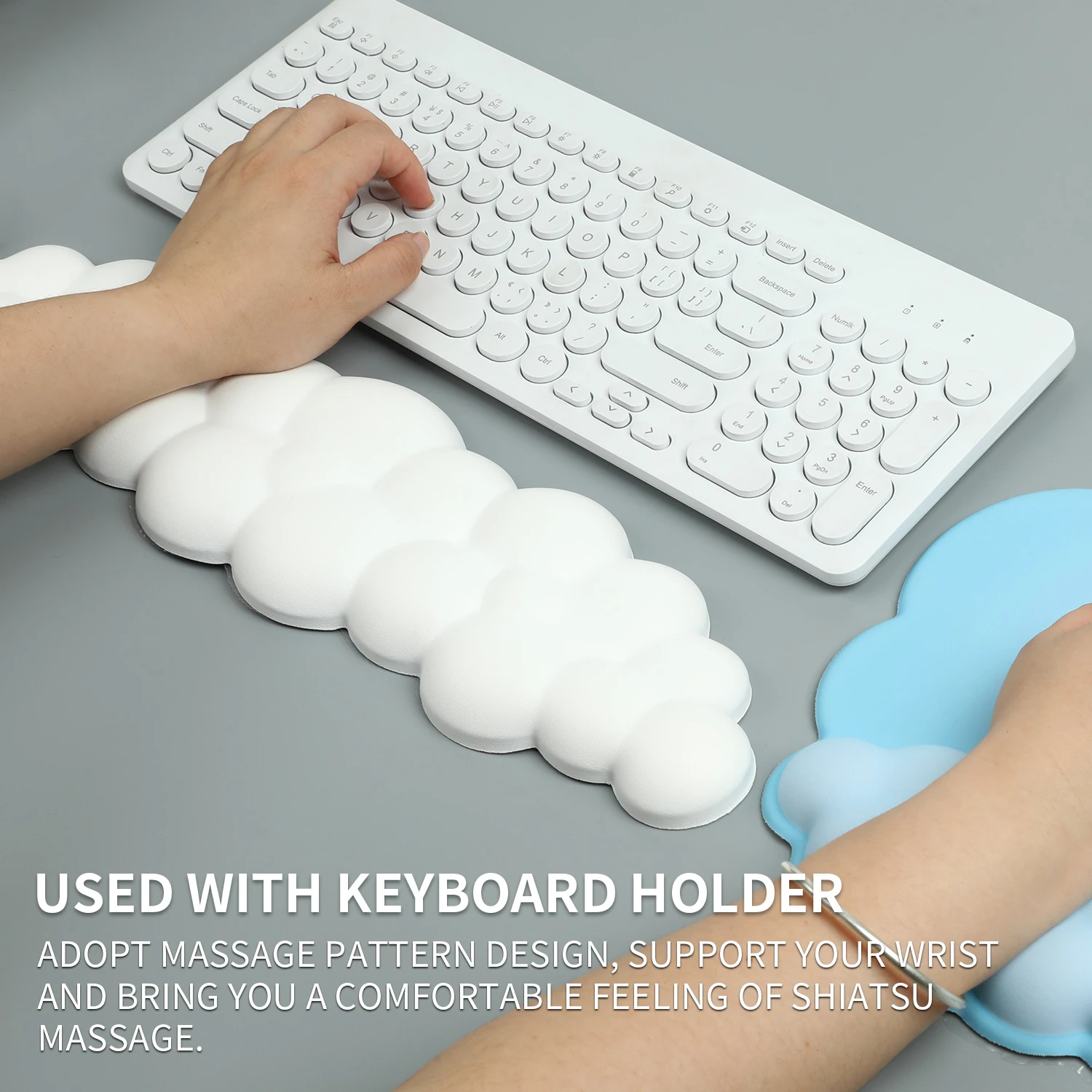 Wrist Rest Ergonomic Keyboard Cloud Non-Slip Silicone Desk Mat Pad Hand  Office Mouse Carpet Wristband Support Accessories Mat - AliExpress