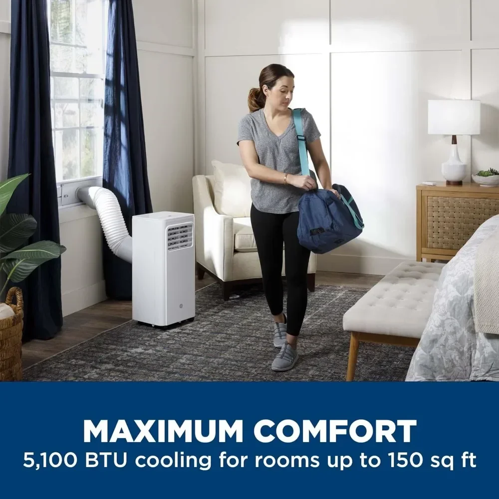 Portable Air Conditioner for Small Rooms up to 150 sq ft., 3-in-1 with Dehumidify, Fan and Auto Evaporation, Includ 2