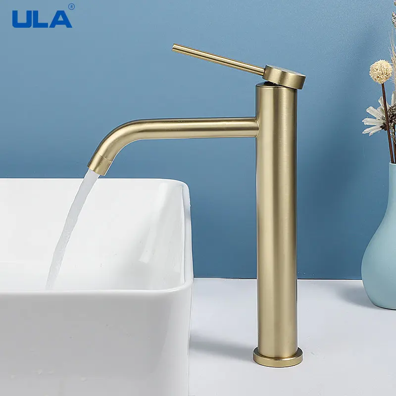 ULA Stainless Steel Basin Faucet Bathroom Faucets Crane Tall Sink Faucet Hot Cold Water Sink Mixer