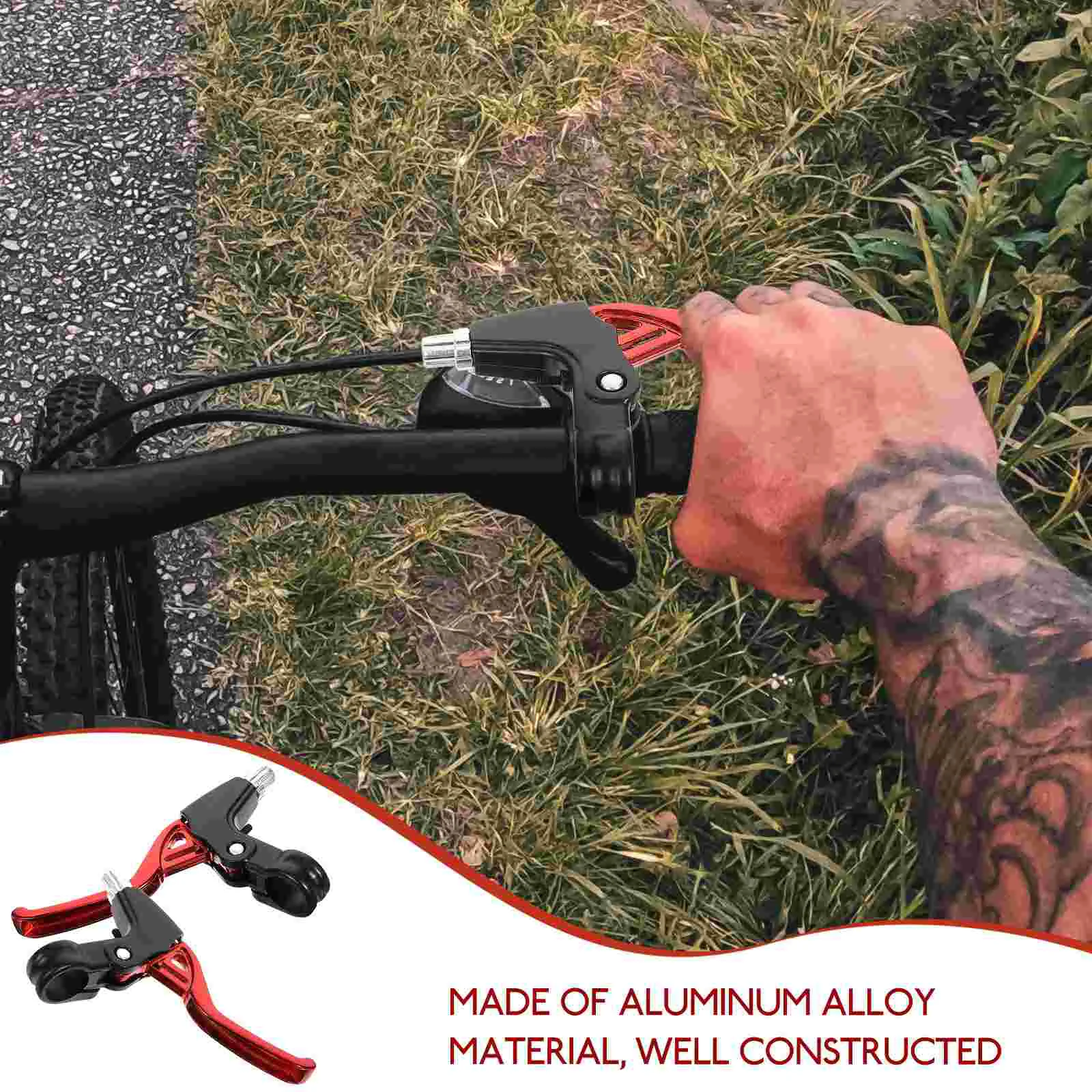 1 Pair Bicycle Speed Racing All Aluminum Alloy Brake Handle Brakes Bicycle Speed Racing All-Aluminum Handle Metal Bike Lever