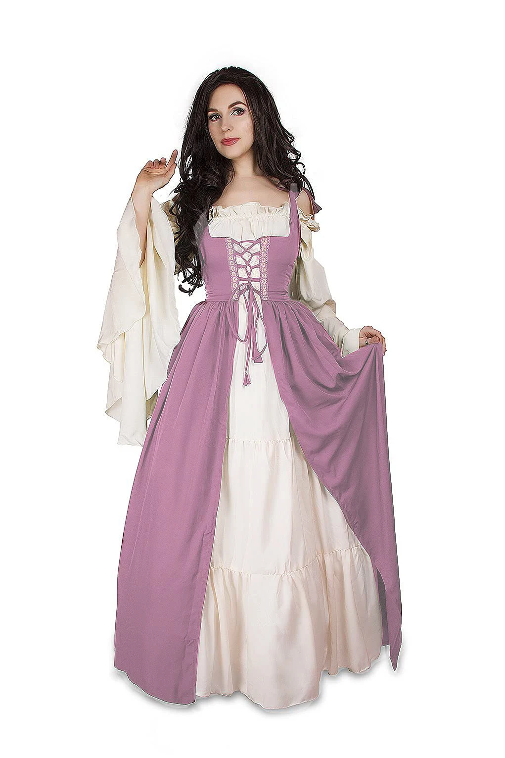 Robe Médiévale Vintage Femme Grande Taille - Style Reine Victorienne, Manches Trompette, Pour Cosplay, Renaissance, Halloween - 3