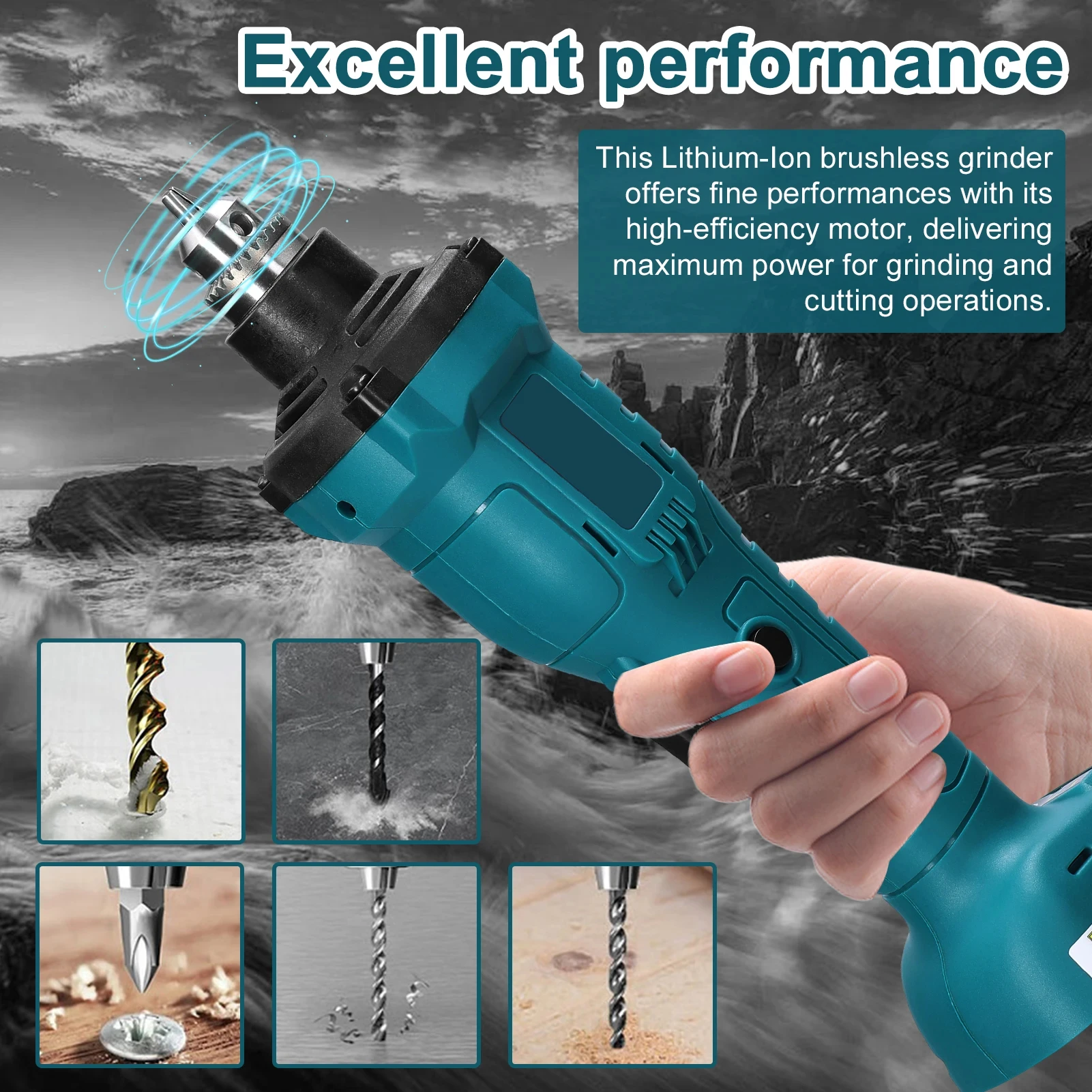 Brushless Grinder 6mm Chuck Electric Polishing Grinding Milling Machine 6-speed Adjusatble Engraving Tool for Makita Battery 3