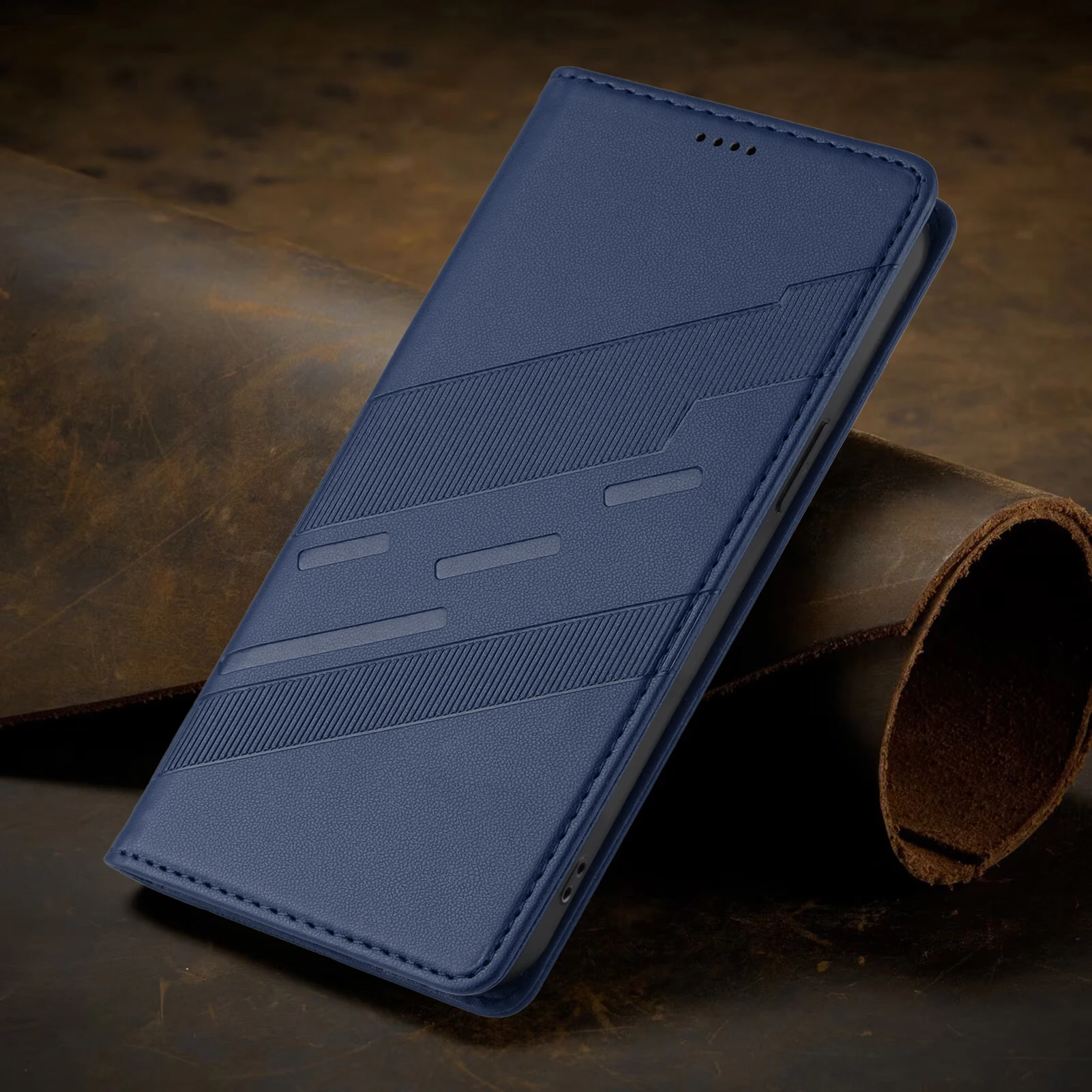 Elegant Leather Card Wallet Phone Case - Premium Protective Cover with Magnetic Closure