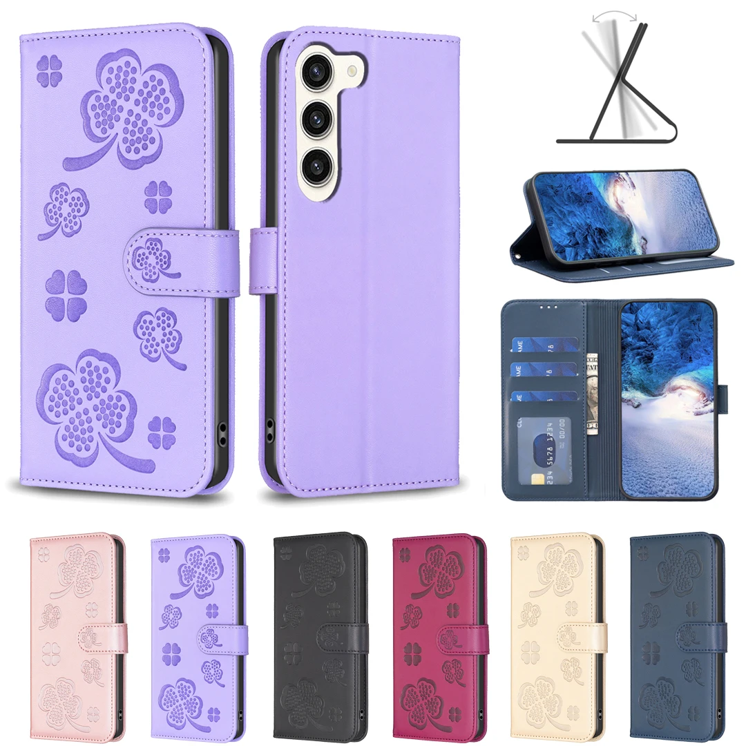 Lucky Grass 3D Wallet Flip Case Cover with Card Holder