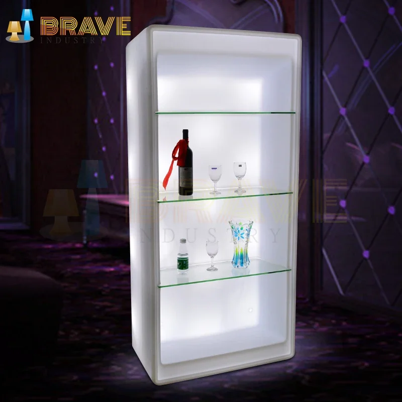 Lighting fantastic LED wine cabinet for bar sale living room furniture with glass