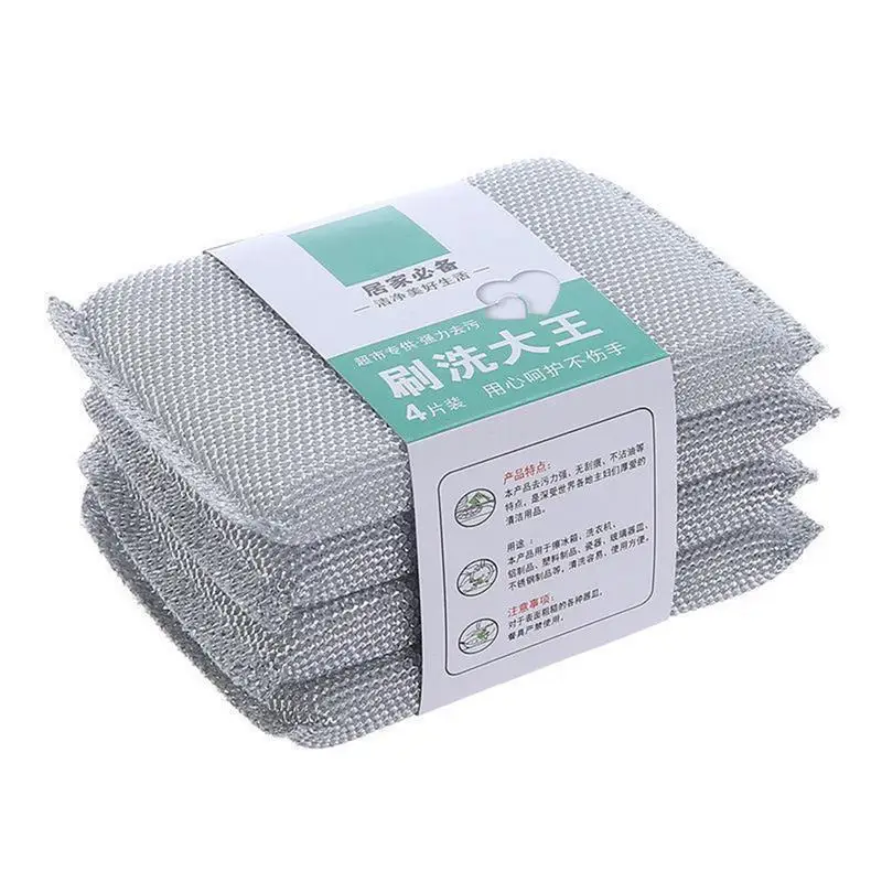 

Scrub Sponges Cleaning Tools Dish Sponges Non-Scratch and Long-Lasting 4pcs Reusable Dishwashing Sponge for Bathroom and Kitchen