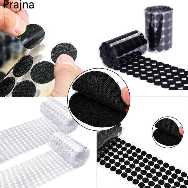 50-100Pairs Transparent Self Adhesive Dots Hook Loop Coins Fastener Tape  Dots for School Classroom Office Home 10/15/20/25/30mm