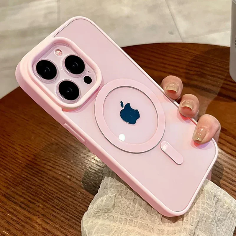 Luxury Clear Shockproof Magsafe Charge Phone Case for iPhone 15 14 Plus 13 12 11 Pro Max Mini X XR XS Magnetic Soft Bumper Cover