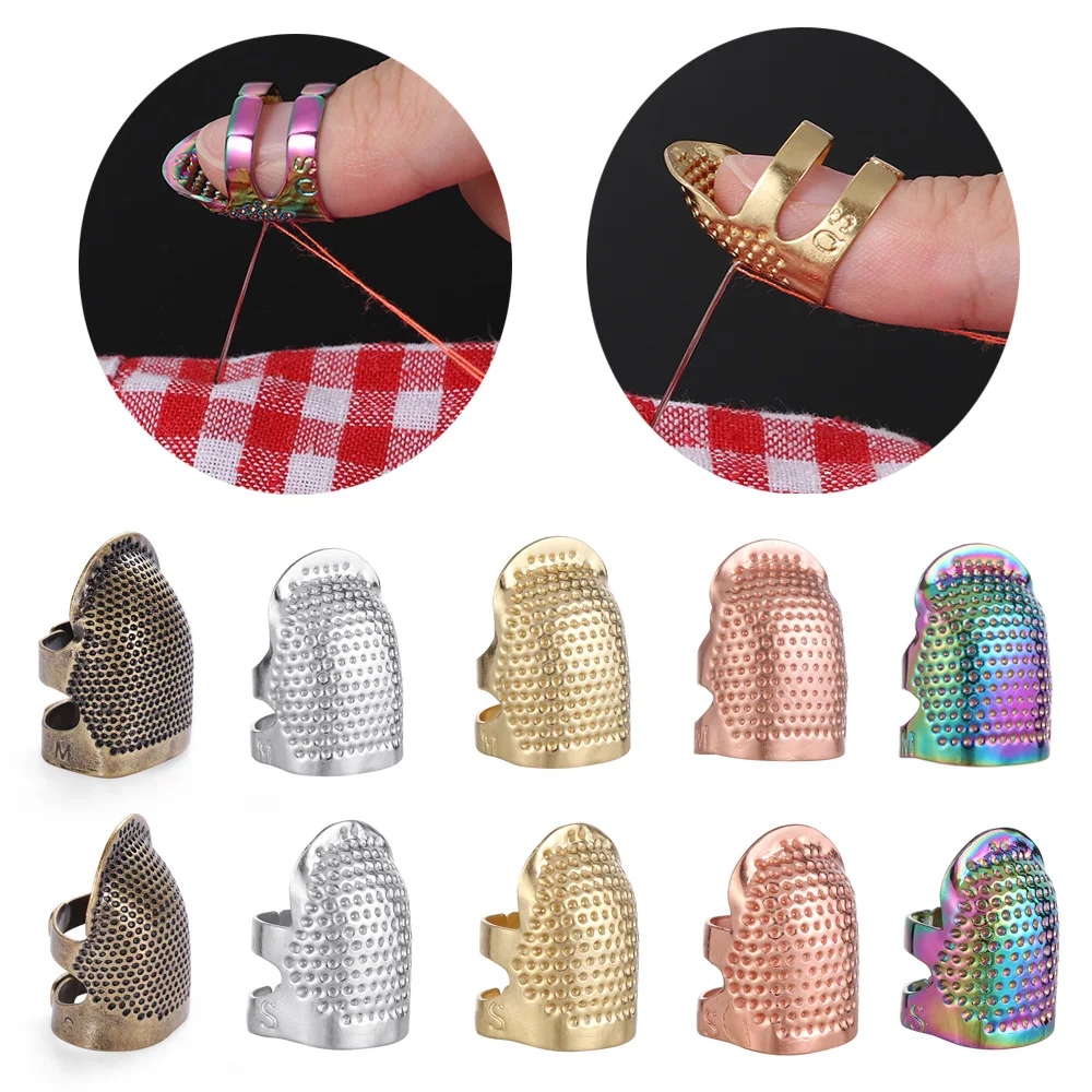 Description Picture 3 of itemVintage Metal Finger Protector Gold Needle Thimble Handworking Antique Ring DIY Crafts Home Sewing Accessories Stitching Tools
