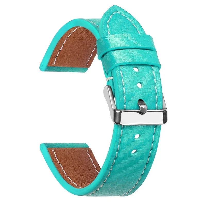Sleek Carbon Fiber Leather Watchband - Premium Calfskin Strap