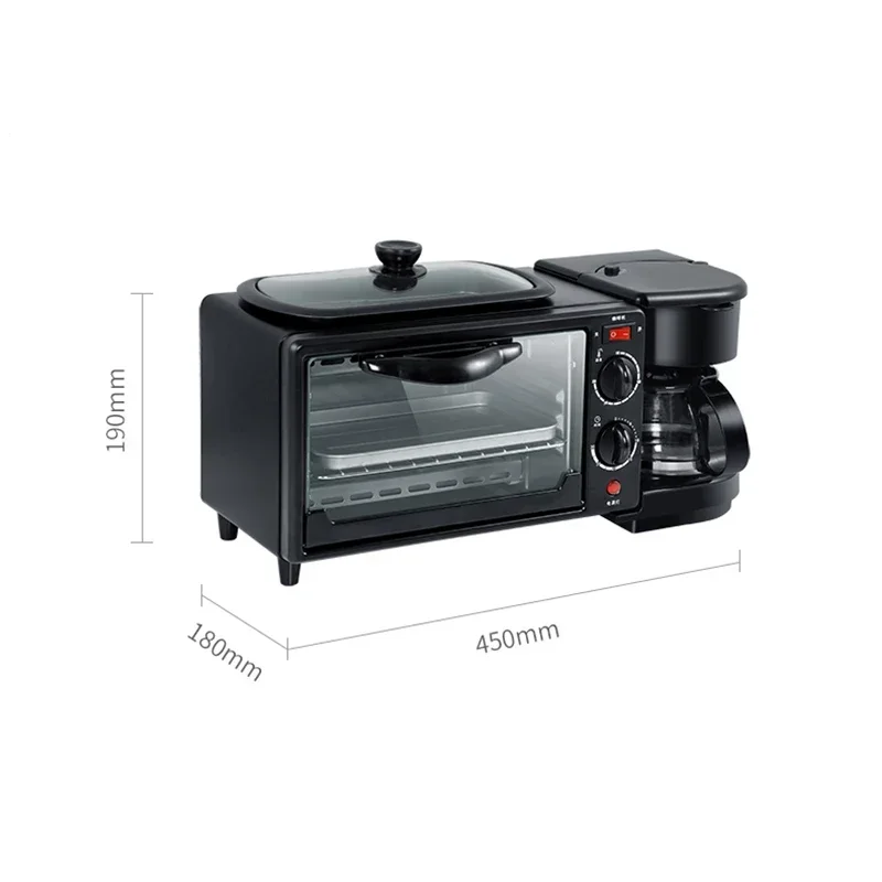 Coffee Maker Breakfast Machine Oven Bread Machine Toaster Toaster Oven 3 in 1 Breakfast Maker Pizza Maker Cooking 4