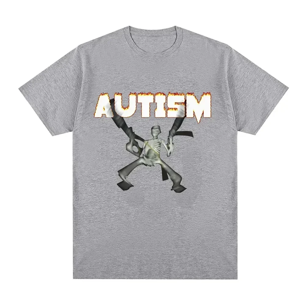 Autism Skeleton Meme Women Cotton T-Shirt Humor Funny Skull Printed T Shirt Short Sleeve Tshirt Oversize Streetwear Tee Tops 3
