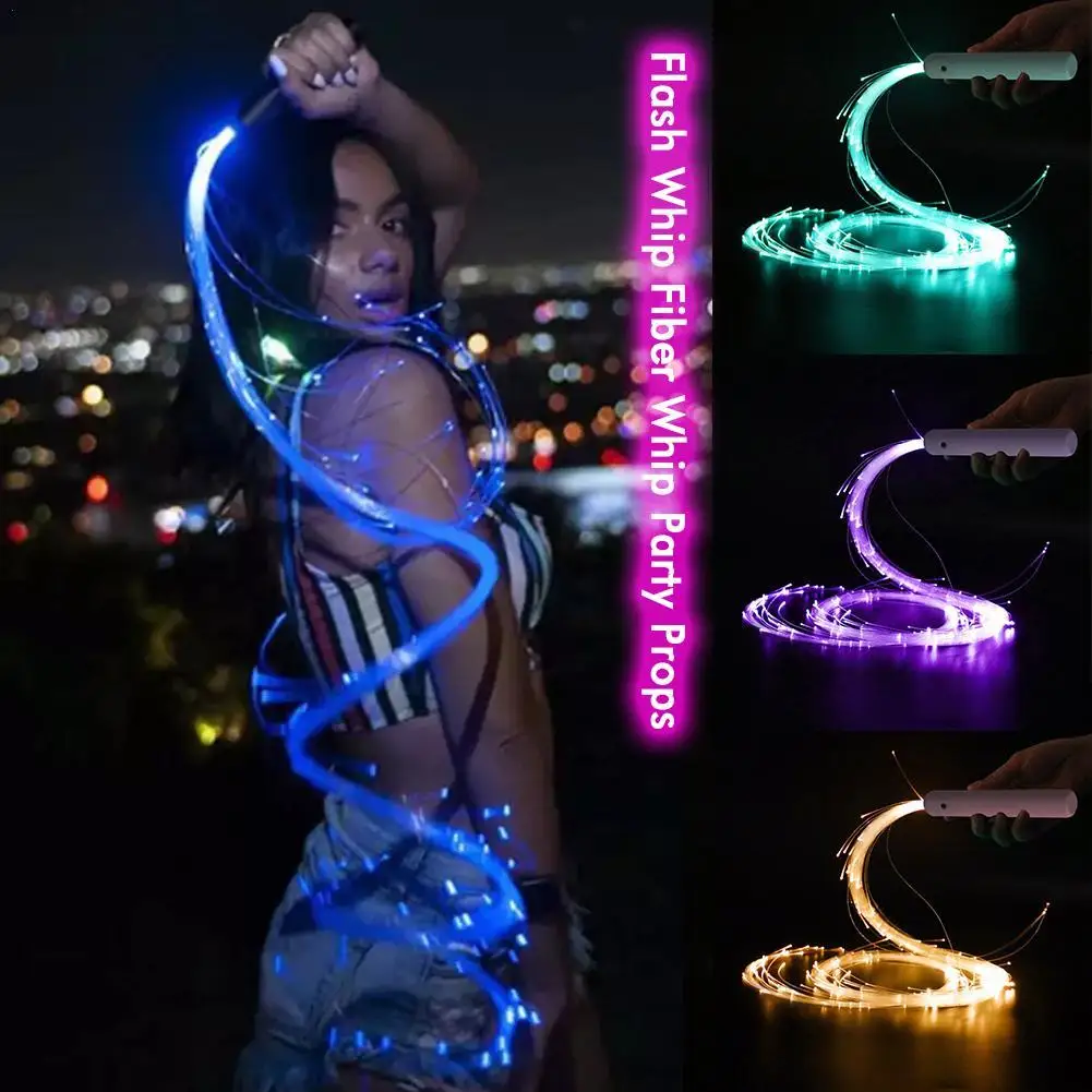 Fiber Optic Lamp LED Fiber Optic Whip 360&deg; Swivel Super Bright Light Up Rave Toy
