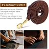 Genuine Leather Dog Leash Dogs Long Leashes Braided Pet Walking Training Leads Brown Black Colors for Medium Large Pet 4