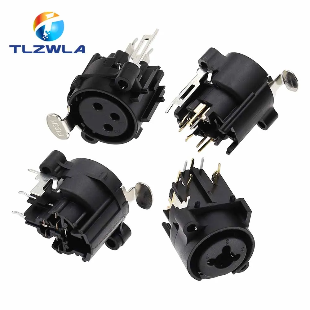 1PCS 3pin XLR Female Socket Connector Panel Mount Mixer Microphone Audio Speakers Plug Adapter — view 4
