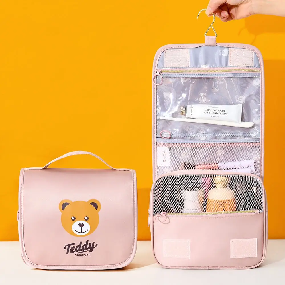 

Cute Casual Makeup Organizer Toiletry Bag Female Wash Pouch Cartoon Storage Bag Teddy Bear Cosmetic Bag Makeup Case Make Up Bag