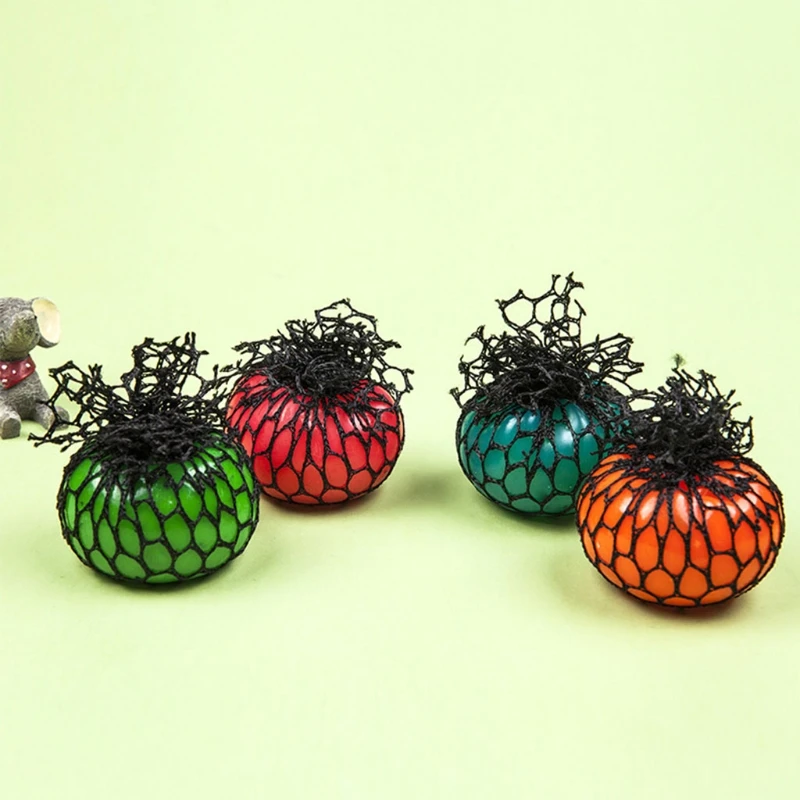 Squeeze Ball for Kids Adults Interactive Playsets Kits Squishy Mesh Ball Toy Anxiety Relief Ball Toy 2inch Grape Ball 4