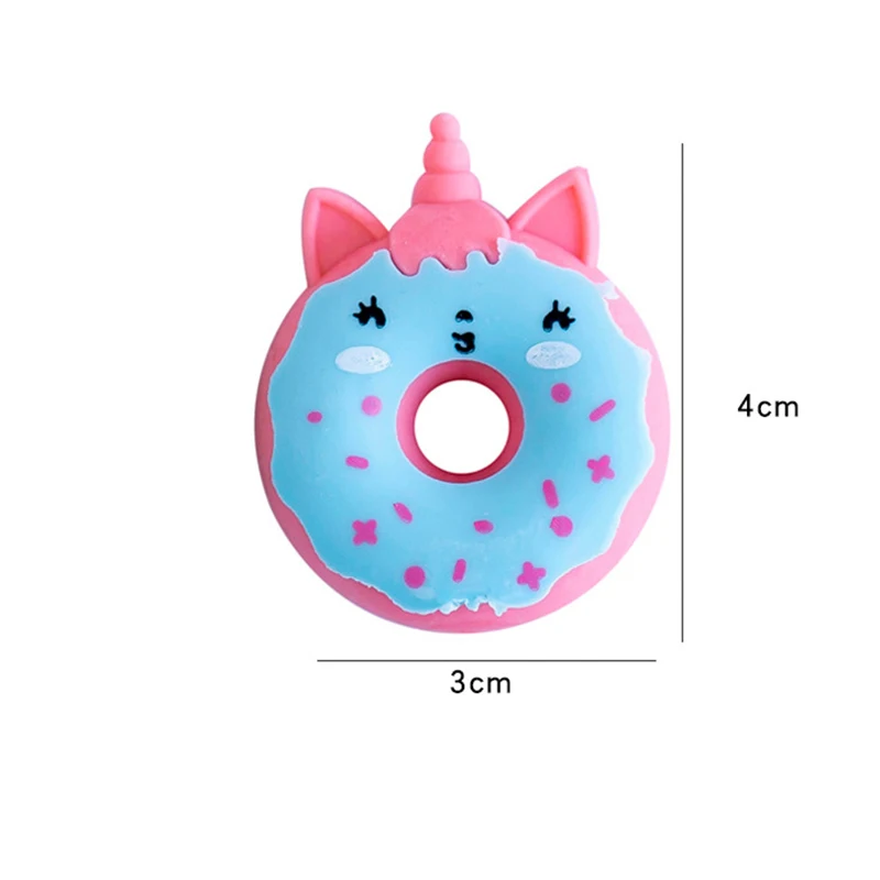 1 Pcs Cute Kawaii Unicorn Donut Rubber Eraser Creative Erasers School Supplies Stationery Kids Students Cool Prizes