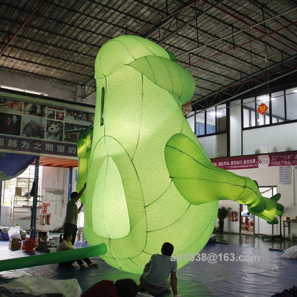 9m 30ft Giant Inflatable Green Monster With Led Lights Large Inflatable Slimer Ghost Cartoon Character For Halloween Decoration 4