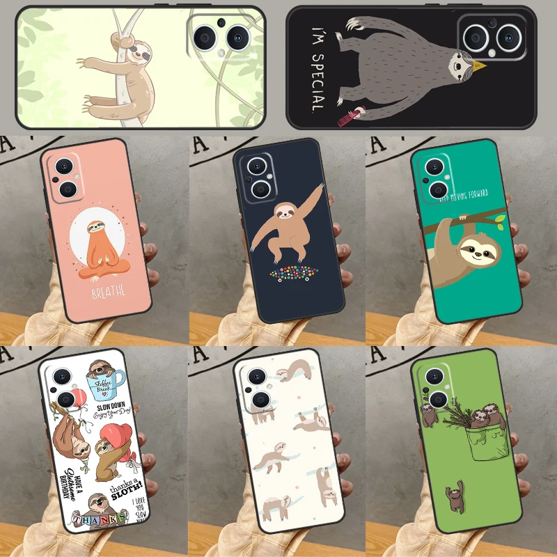 Funny Cute Sloths Case Per Oppo Find X5 X2 X3 Lite Neo X6 Pro Oppo Reno 6 7 8 Lite 2 3 4 5 Z 8T Cover Funda