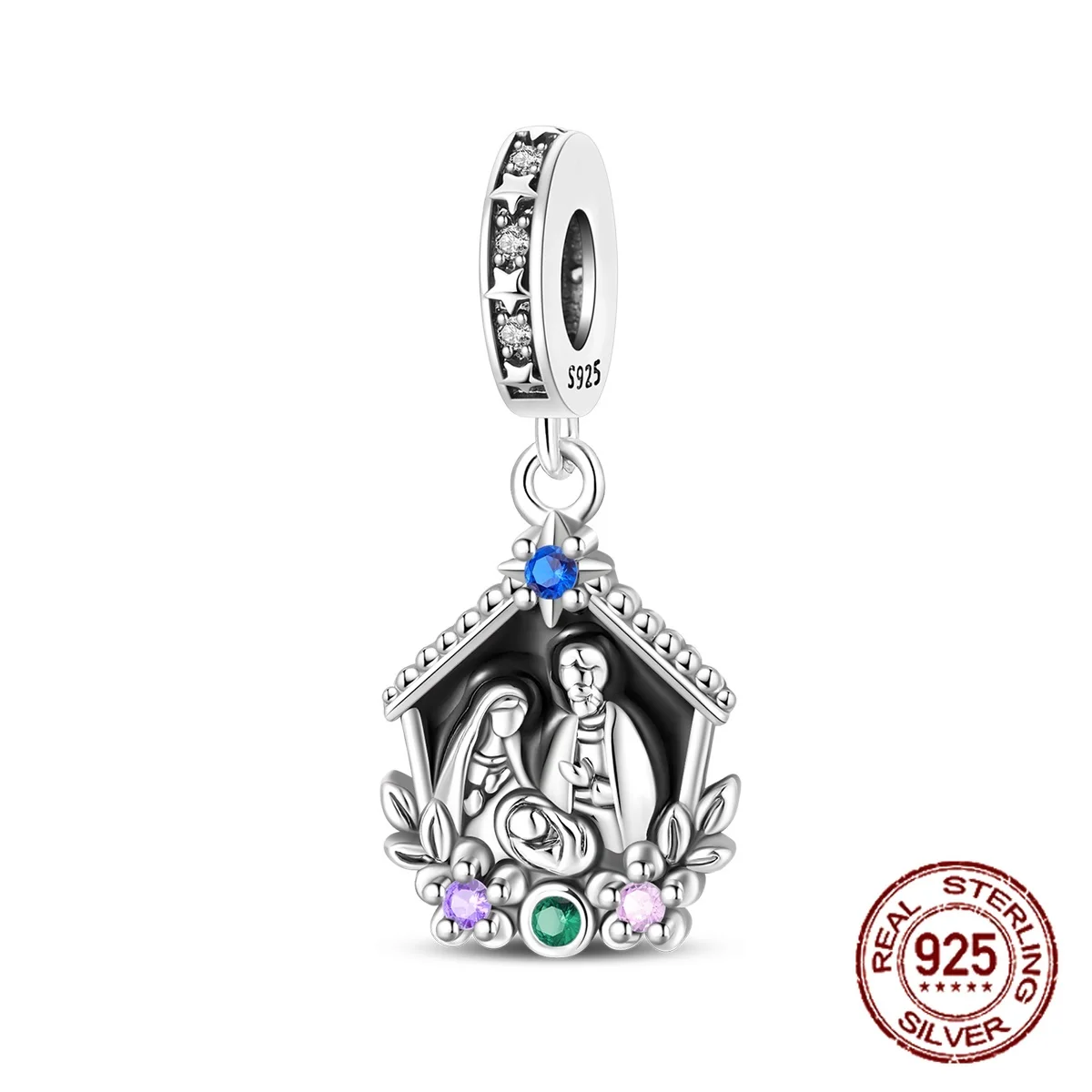 925 argent Sterling Madonna et enfant jésus nativité pendentif classique breloque ajustement Original bracelets porte-bonheur femmes bijoux à bricoler soi-même cadeau 1