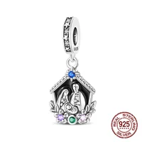 925 argent Sterling Madonna et enfant jésus nativité pendentif classique breloque ajustement Original bracelets porte-bonheur femmes bijoux à bricoler soi-même cadeau 1