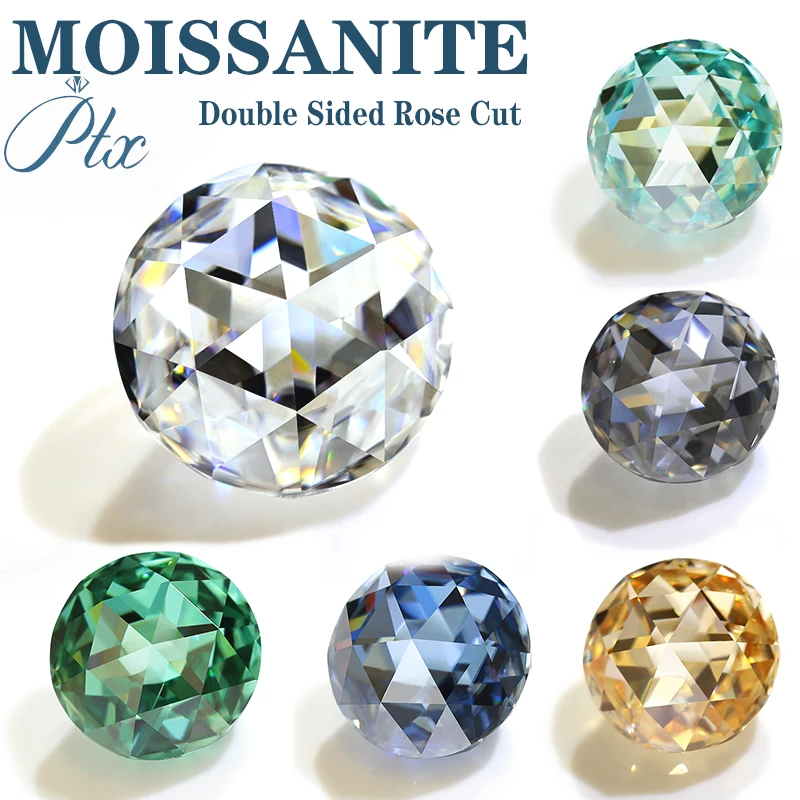 

Wholesale Moissanite Loose Stone Double Sided Rose Cut VVS1 White D Color Moissanita Lab-Grown Gemstones Diamond Tested Positive