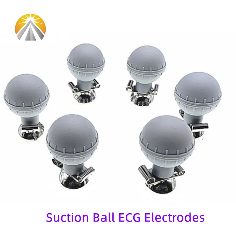 CONTEC Universal Chest Suction Cup ECG Electrodes - 6-Pack, Blue, Adult, For ECG/EKG Machines