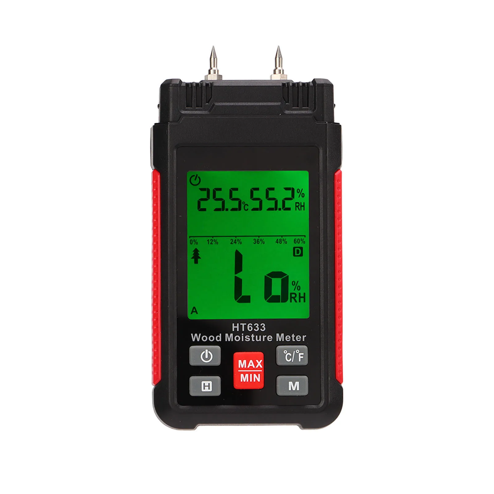 

Wood Moisture Meter Multifunctional Digital Moisture Detection Tester for Firewood Cardboard Paper
