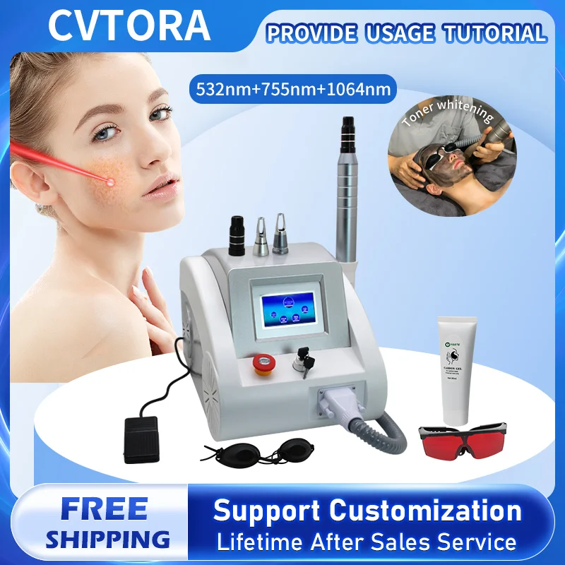 Professional Pico Laser Skin Whitening Nd Yag Tattoo Removal Pigmentation Removal Carbon Peeling Machine