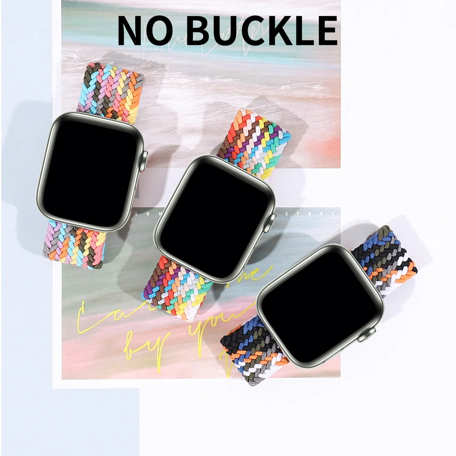 Braided Solo Loop For Apple Watch Band Se 76543 40mm 44mm Elastic Bracelet Strap on Smart Series 38mm 42mm 41mm 45mm Accessories