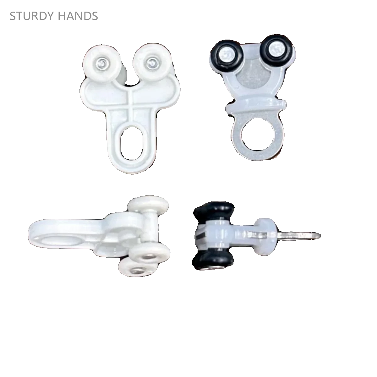 Plastic Nano Silent Curtain Track Pulley Four Bead Hanging Wheel Window Decoração Acessórios Old Fashioned 80 Pcs