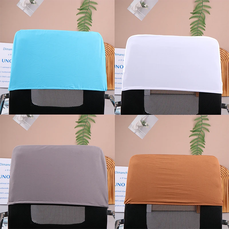 Solid Color Elastic Chair Back Protection Dustproof Backrest Slipcover Office Chair Backrest Cover Computer Chair Head Cover 2