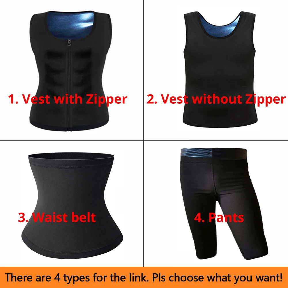 CXZD Hot Sweat Zipper Vest for Men Women Sauna Body Shapewear Waist Trainer Belt Slimming Hot Thermo Fitness Workout Suits