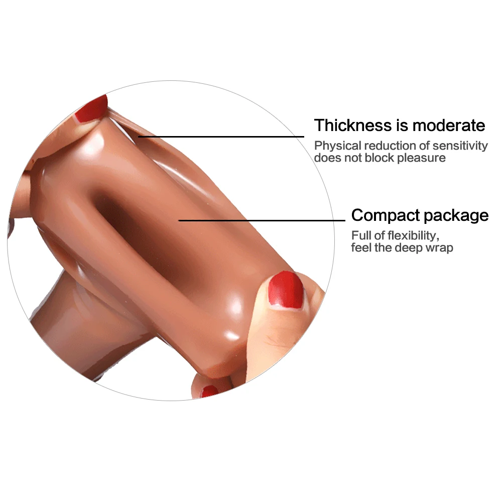 Reusable Enlargement Sleeve Rings Extender Silicone Condom Sex Toy For Men Enlarger Attachment_voghion.com