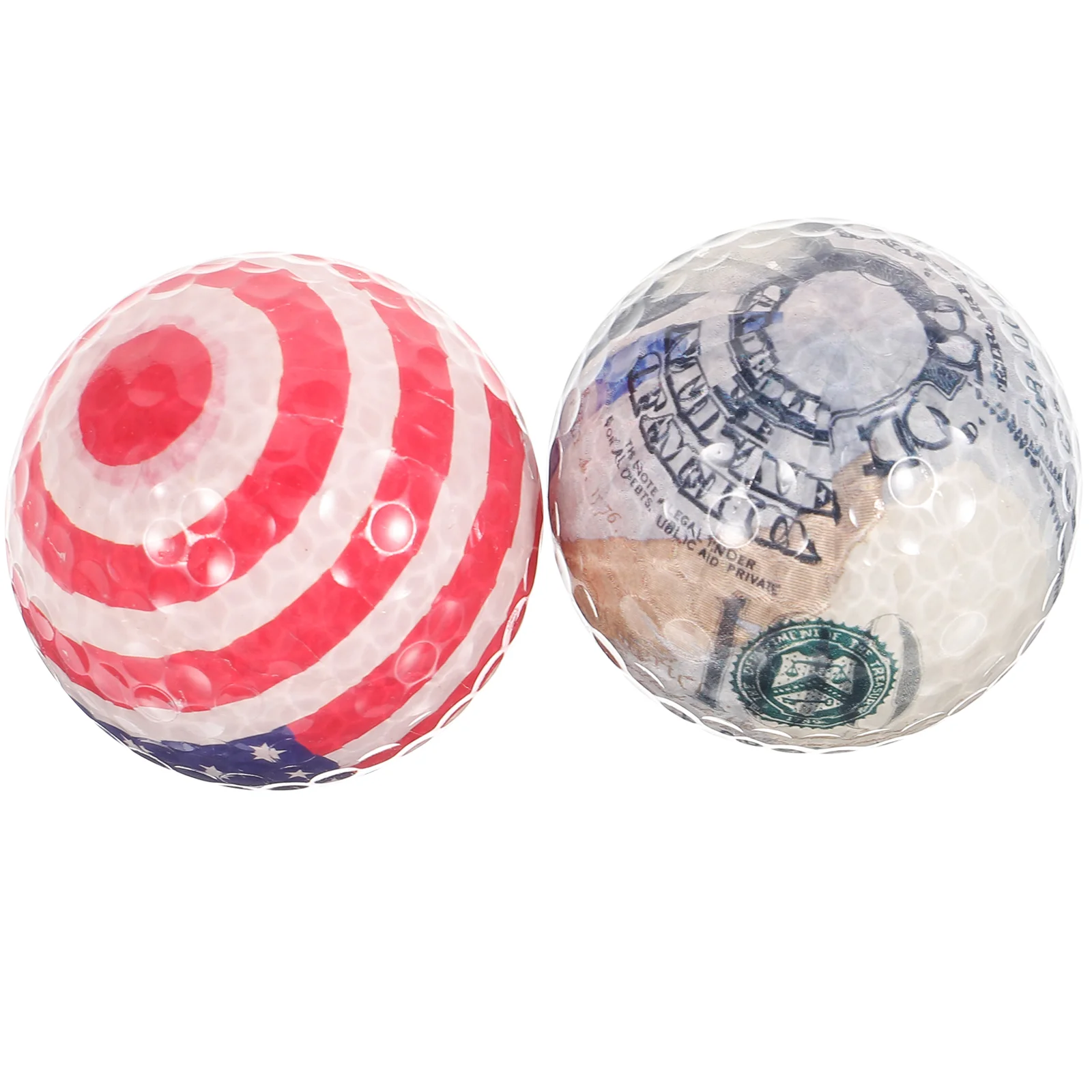 

2 Pcs Golf Practice Ball Golfing Training Use Balls Aids Indoor American Flag Womens Accessories Double Layer Accessory Fun