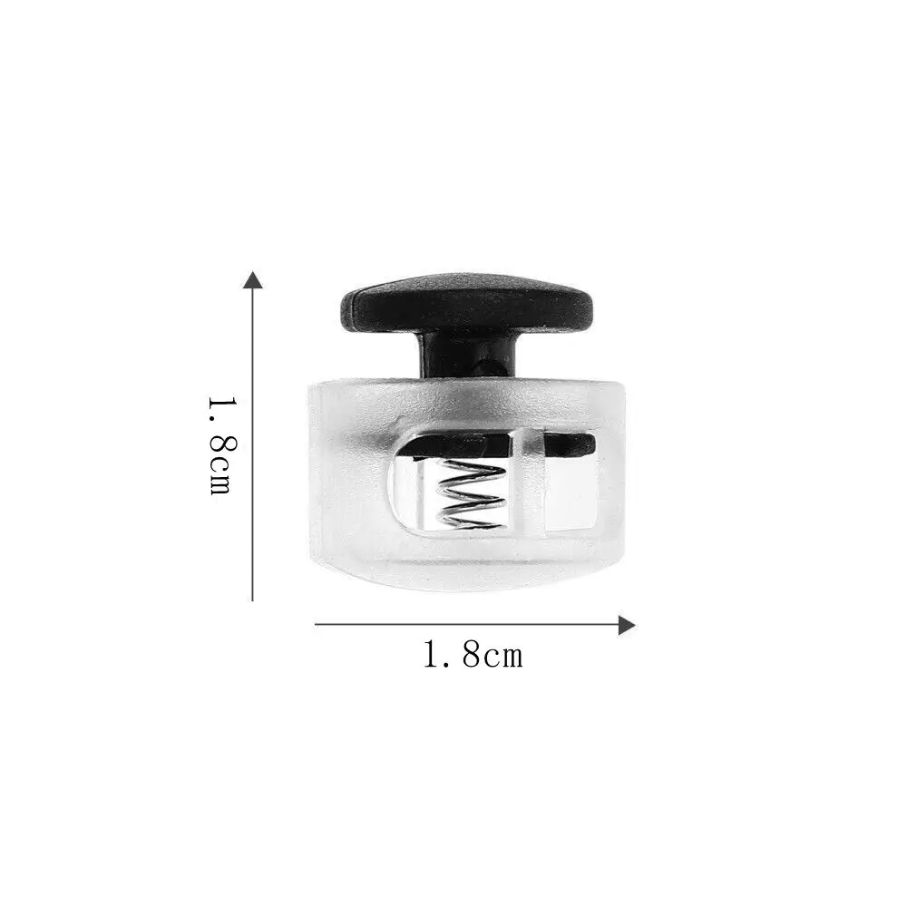 1Pcs Unbinding Colour Rope Lock Anti Slip Buckle Double Hole Press Button Spring Buckle Shoelace Buckle Rope Clamp
